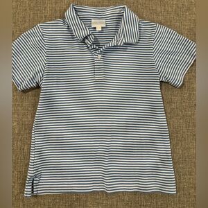 Little English Blue Striped Polo Shirt - Size 8